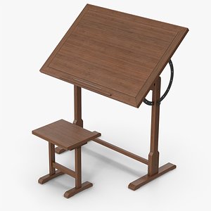 Draft Table And Stool 3D