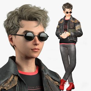 Realistic Rigged Style Boy-Sam Character 3D Model