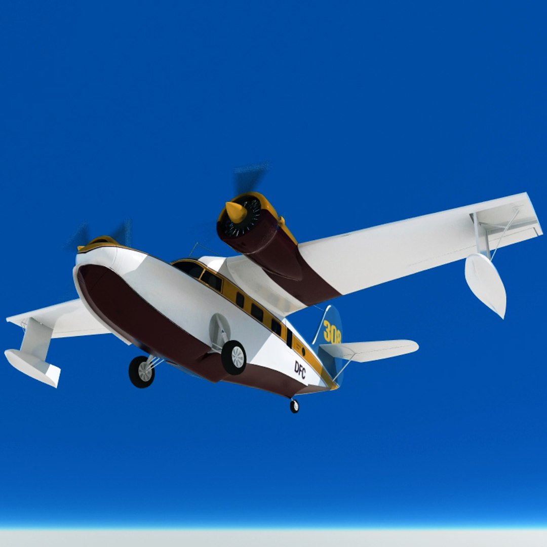3d grumman goose amphibious aircraft model