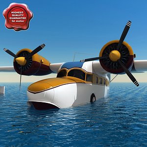 3d grumman goose amphibious aircraft model
