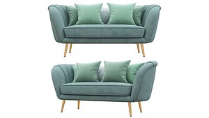 Deals on Alexandrea Velvet Flared Arm Loveseat