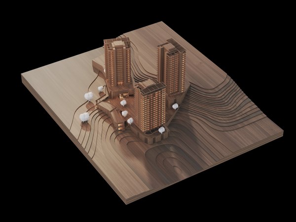 Apartments Buildings 3d maquette 3D model