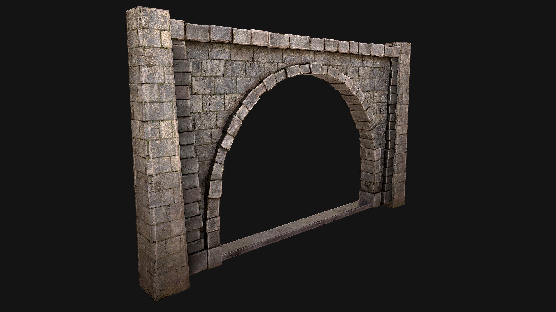 3D Medieval Prison Wall With Arch - TurboSquid 2017587