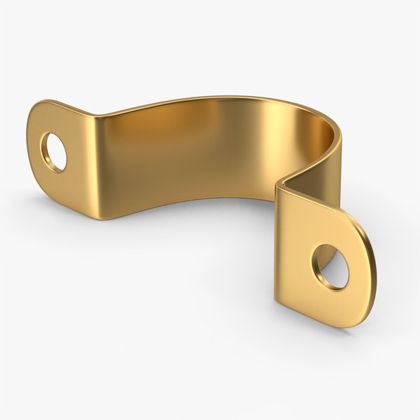 Gold Metal Pipe Clamp 3D