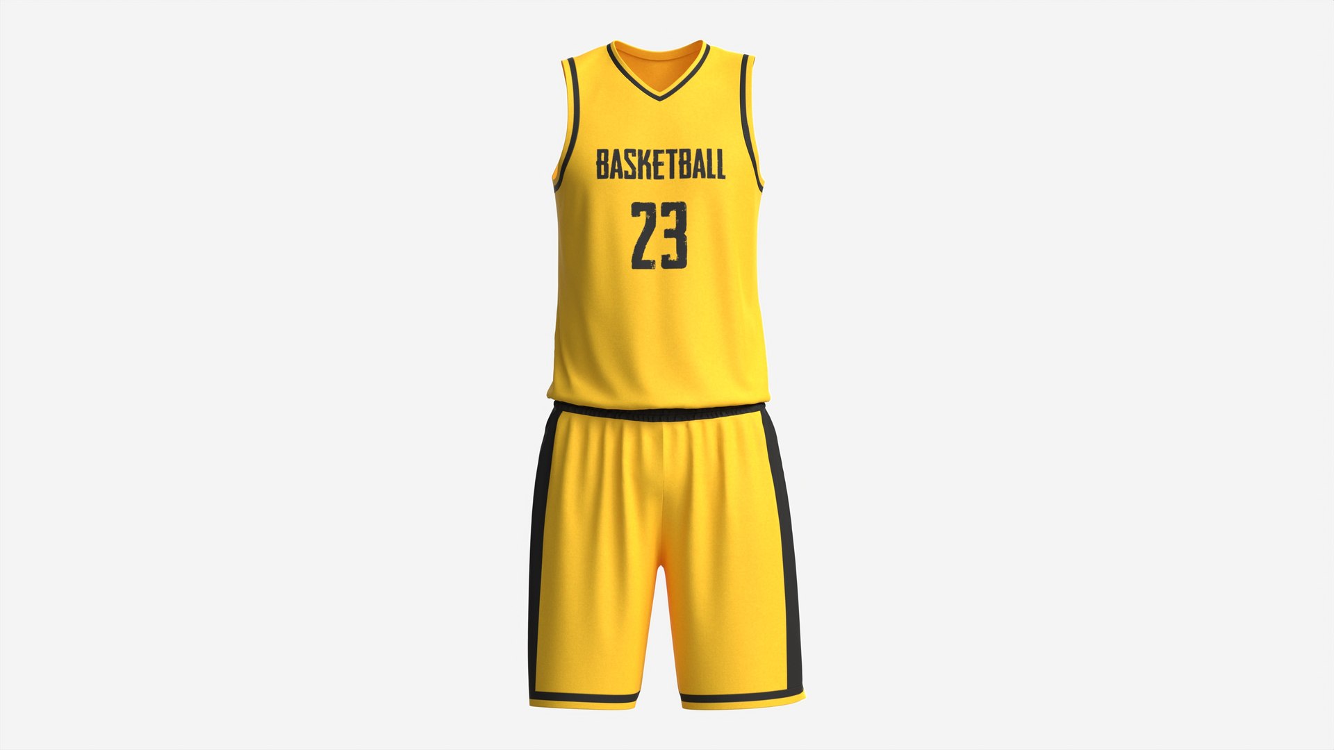 Basketball Uniform Set Yellow 3D - TurboSquid 2104311