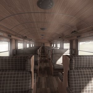 3D Old Train Interior 02