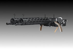 3d spandau machine guns model