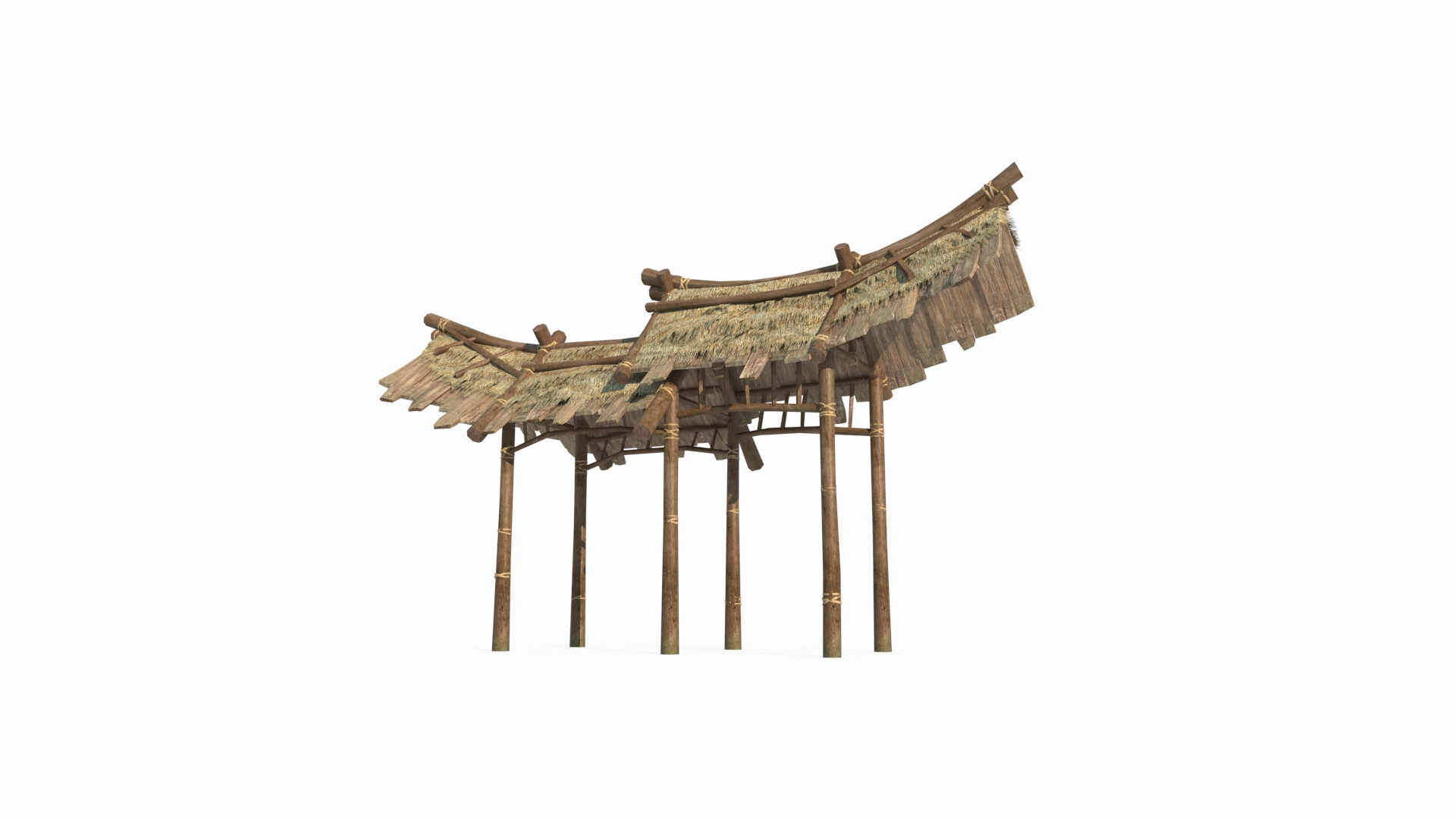 3D Rural rice field pavilion - TurboSquid 2119085