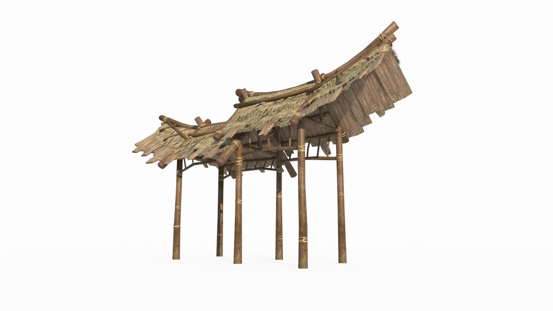 3D Rural rice field pavilion - TurboSquid 2119085