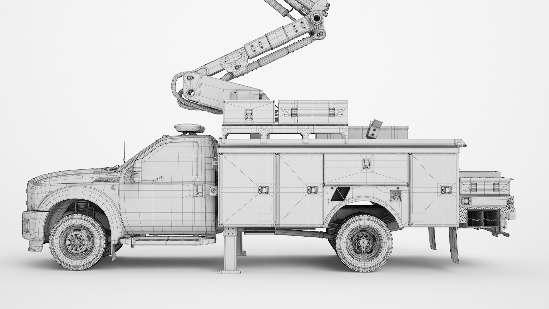 3D Ford F450 2012 Articulating Bucket Truck 04 model - TurboSquid 2121379
