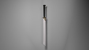 Eighteen weapons - sword - Qing Dynasty horn handle two-handed combat sword 3D model