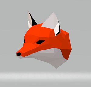 Fox Low Poly Papercraft for Wall
