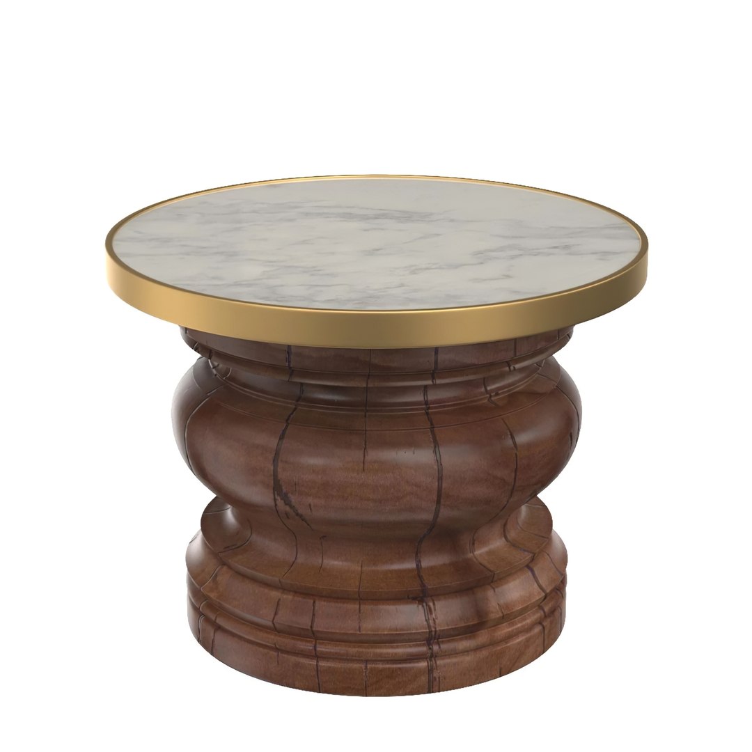 3D Model Carved Drum Side Table - TurboSquid 1961537