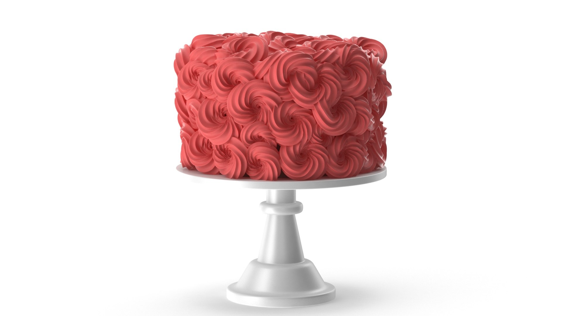 Red Flower Cake Model - TurboSquid 1815052