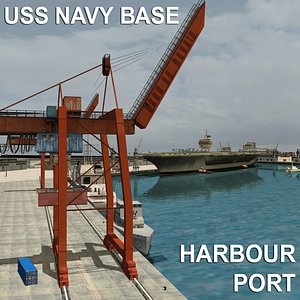uss navy base harbour 3d model