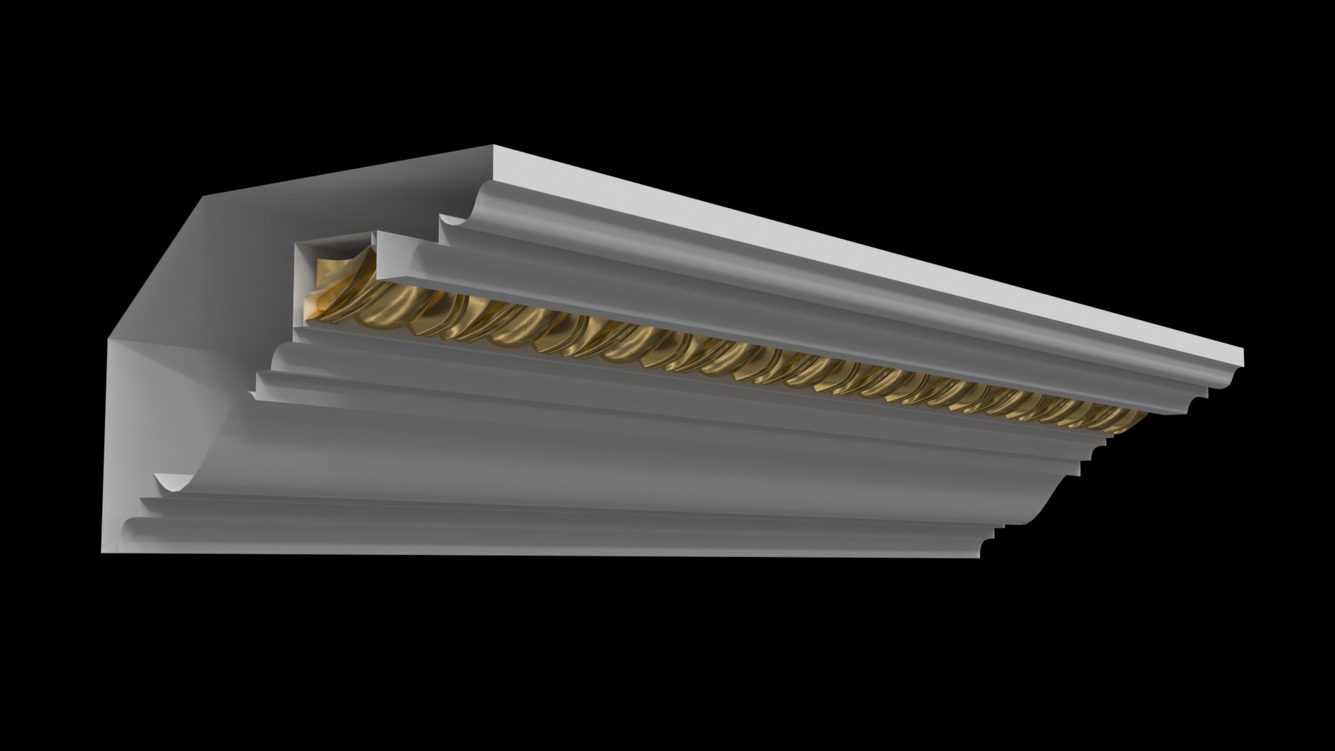 Patterned Cornice Gypsum Plaster DK85 3D - TurboSquid 2002319