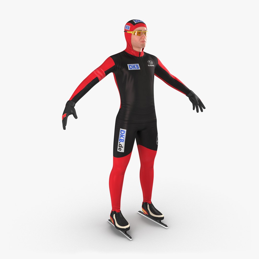 Speed Skater 3D Model 3D model preview