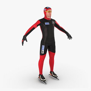Speed Skater 3D Model