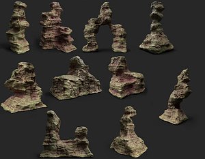 3D Desert Rock Collection  021 model