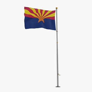 Pole Flag Arizona 3D model