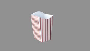 square box popcorn striped red