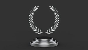 3D Winners podium laurel wreath 3D model