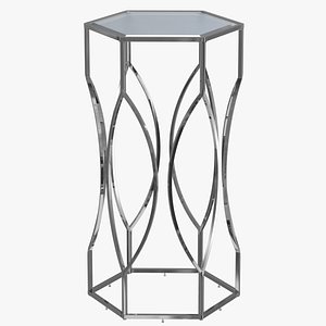 modern chrome table glass obj