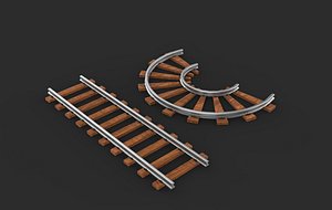 Railway track 3D model 3D model