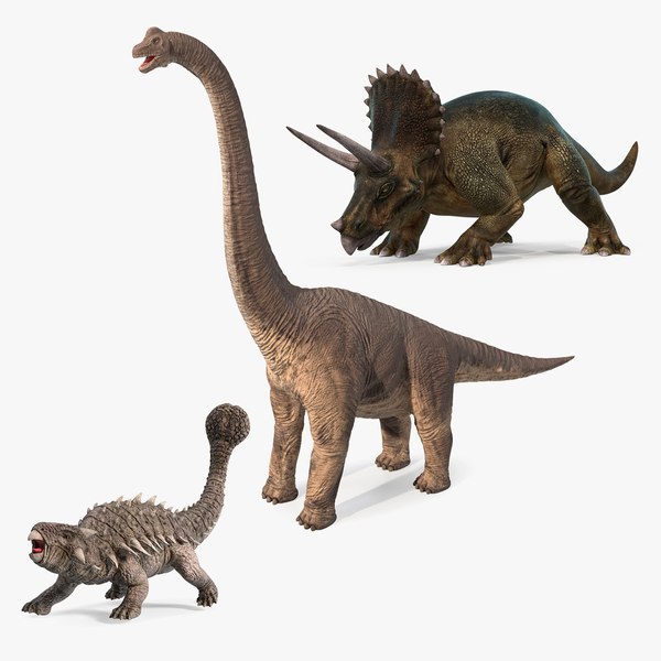 3D Herbivorous Dinosaurs Collection model