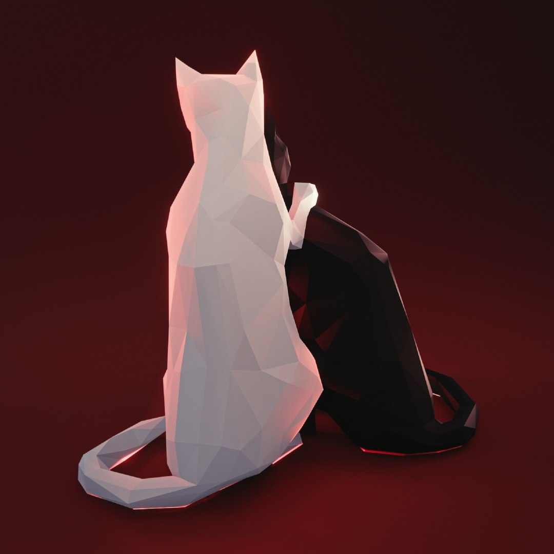 3D Cat Hug Low Poly Model - TurboSquid 1936972