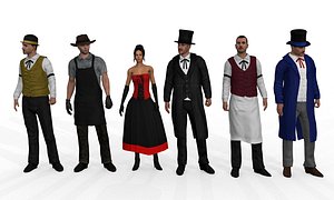 Wild West People Pack Rigged