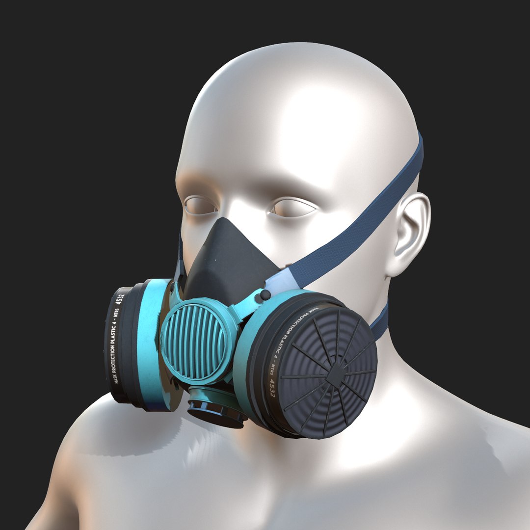 3D model Gas mask helmet safety plastic mask protection VR / AR / low-poly