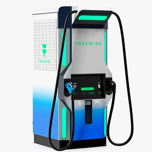 Freewire Ultrafast EV Boost Charger 200 Blue Rigged for Cinema 4D model