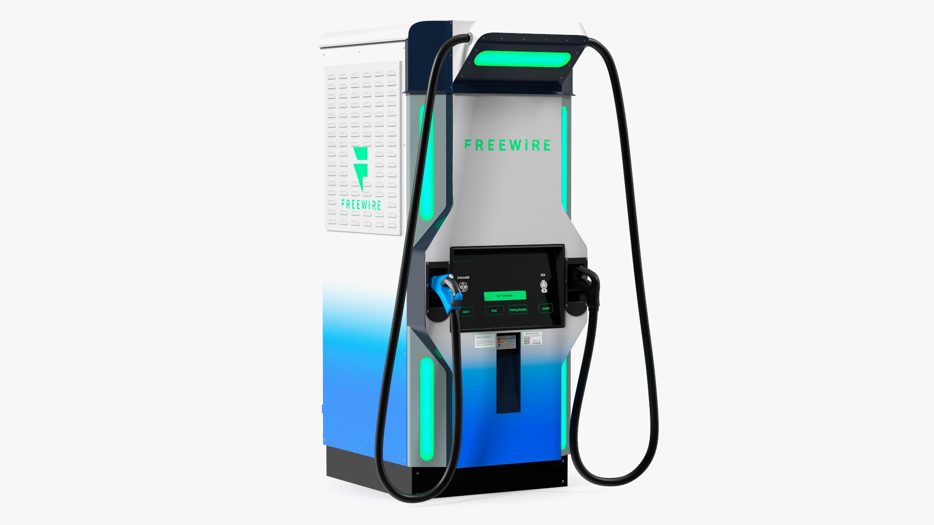 Freewire Ultrafast EV Boost Charger 200 Blue Rigged for Cinema 4D 3D model preview