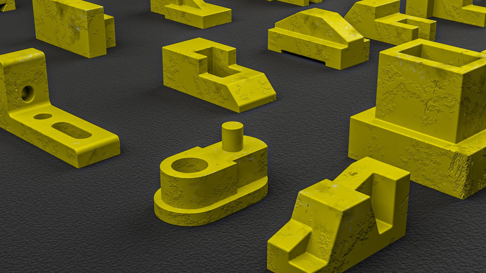 3D Building Blocks Kit Hard Surface Machined Parts V5 3D Model ...