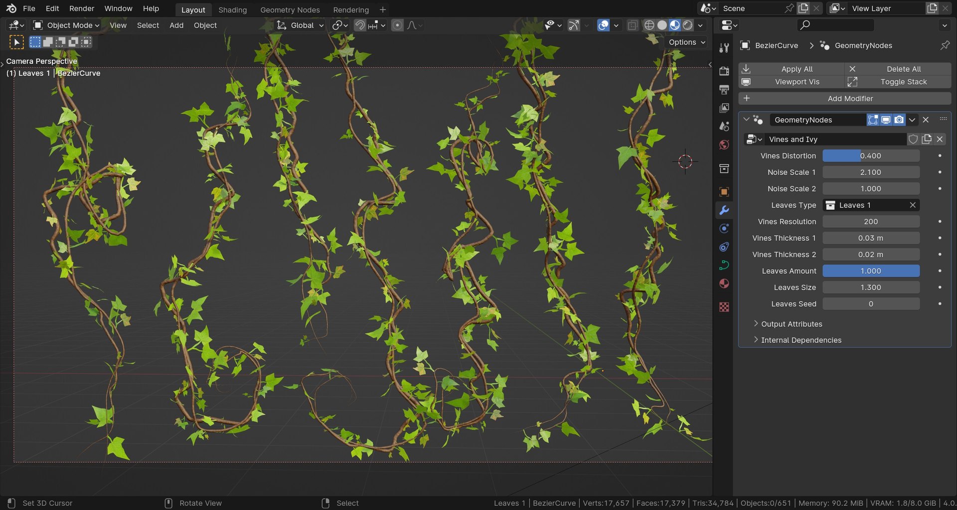 3D model Vines and Ivy - Geometry Nodes - Blender https://p.turbosquid.com/ts-thumb/mA/rVWj2h/eY/ivy4/jpg/1704215787/1920x1080/fit_q87/6076ea9c24bb381b0c75df380a41fef6813f7e6a/ivy4.jpg