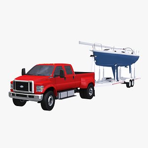 3D f-650 generic sailboat trailer
