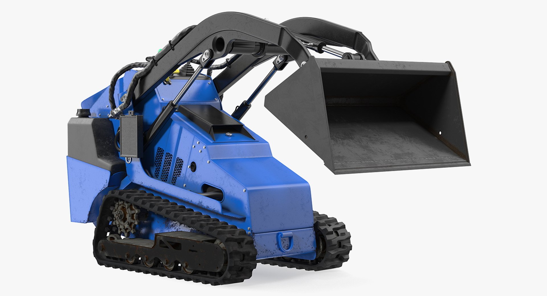 Mini Skid Steer with Bucket Rigged 3D model preview