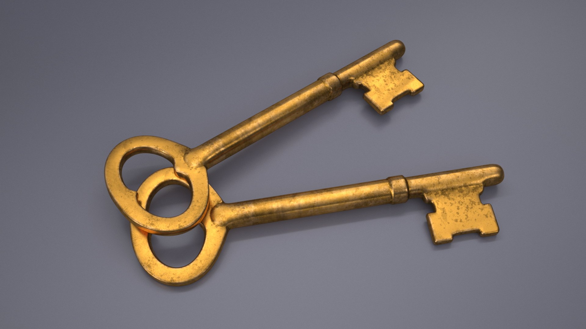 3D Model Vintage Skeleton Key Gold - TurboSquid 2243558