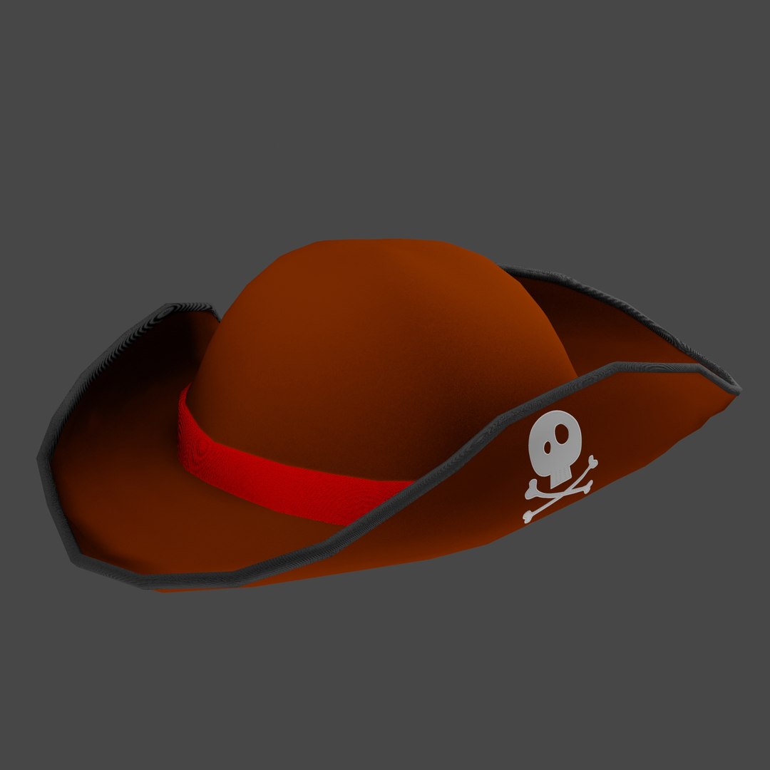 3D Model Pirate Hat With Pirate Sign As Skull And Bones - TurboSquid ...