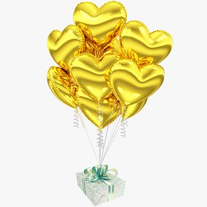 Gift with Balloons Collection V18 3D model