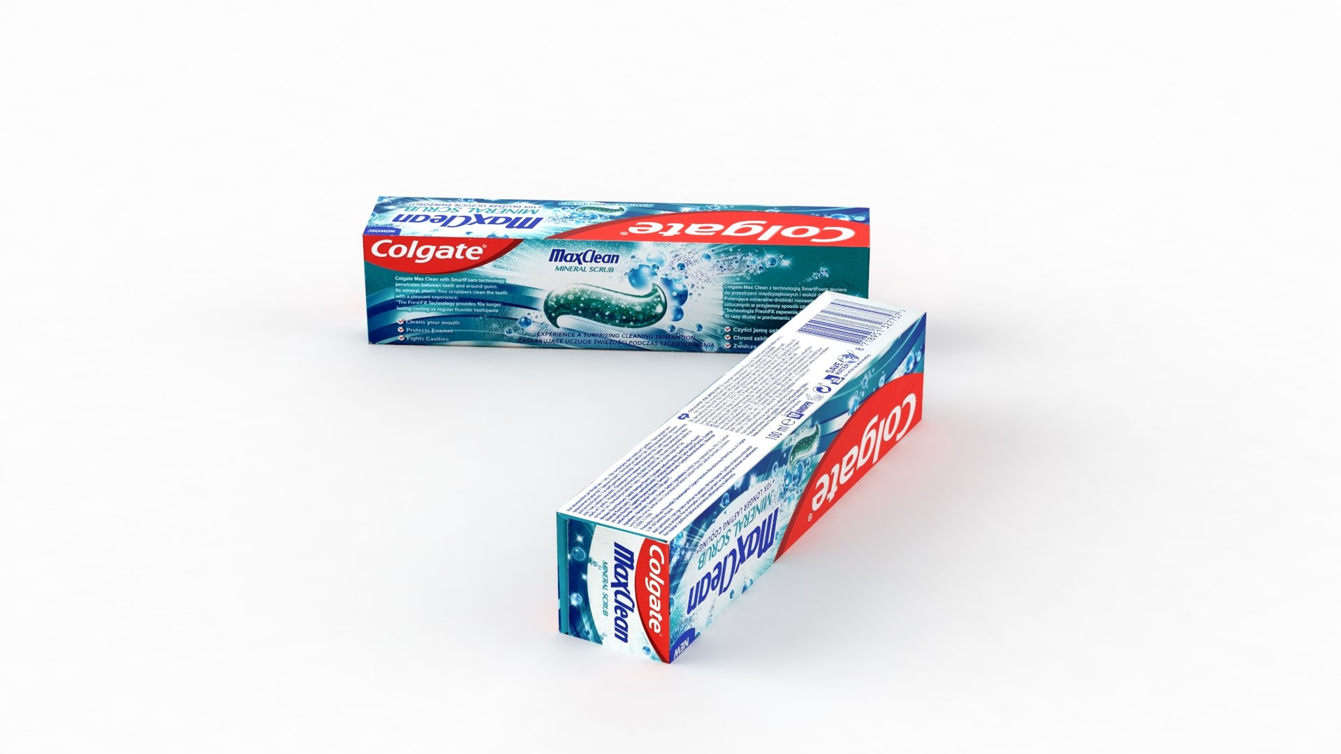 Colgate Max Clean Mineral Scrub Toothpaste Box 100ml 2021 3D ...