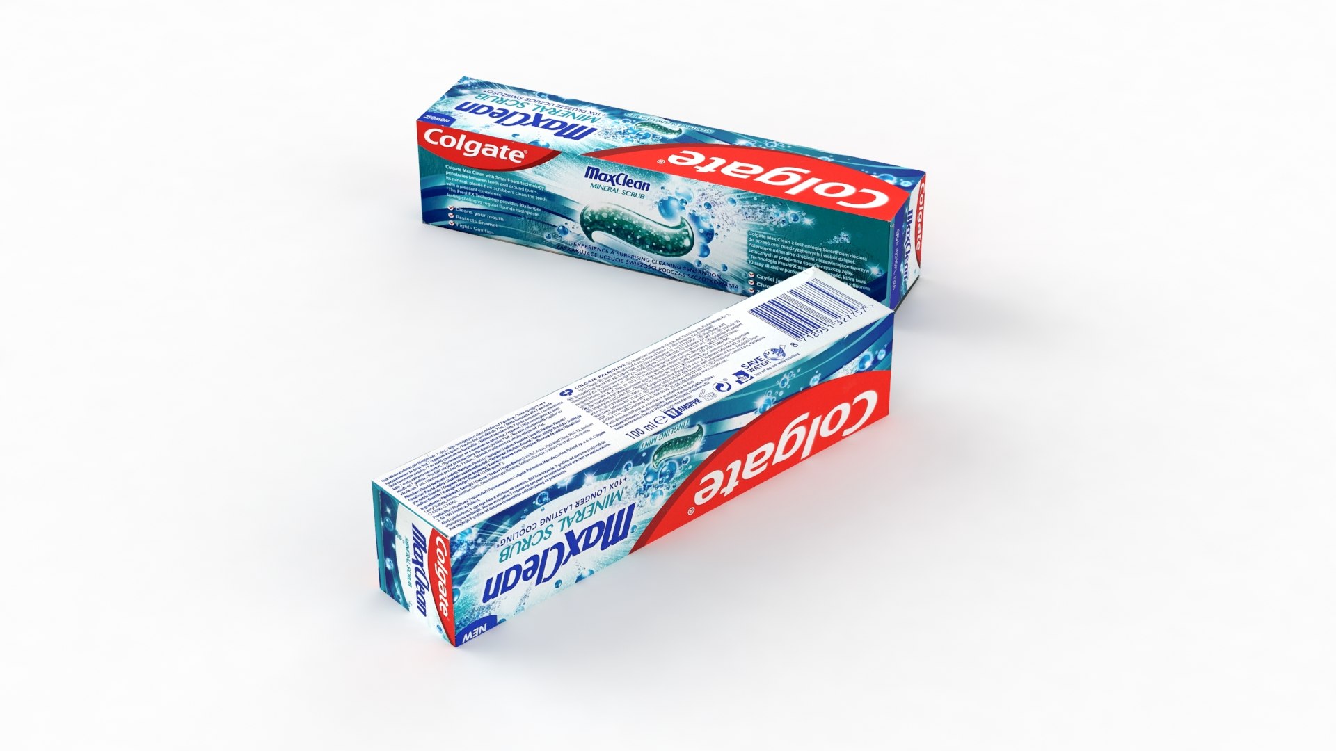 Colgate Max Clean Mineral Scrub Toothpaste Box 100ml 2021 3D ...