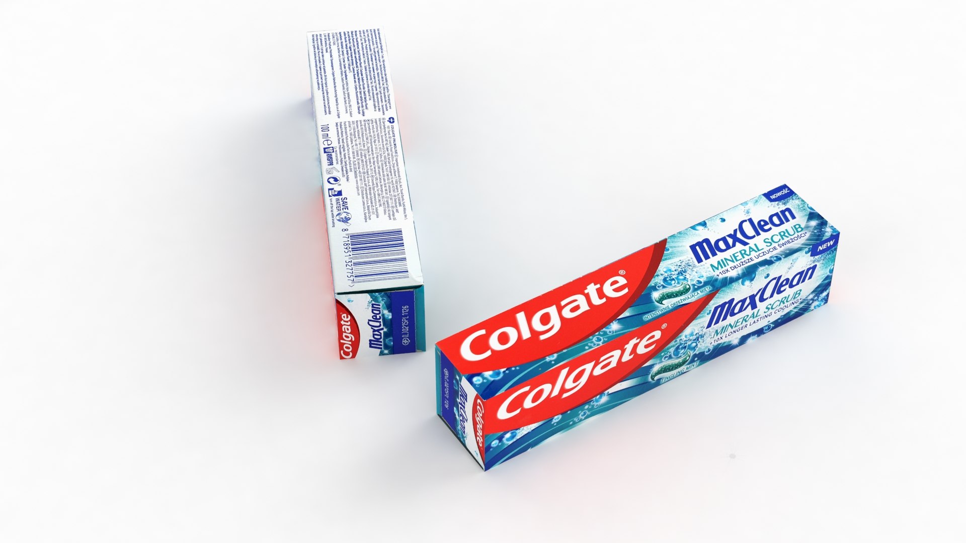 Colgate Max Clean Mineral Scrub Toothpaste Box 100ml 2021 3D ...