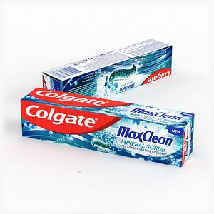 Colgate Max Clean Mineral Scrub Toothpaste Box 100ml 2021 3D