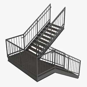 exterior staircases landing style 3D
