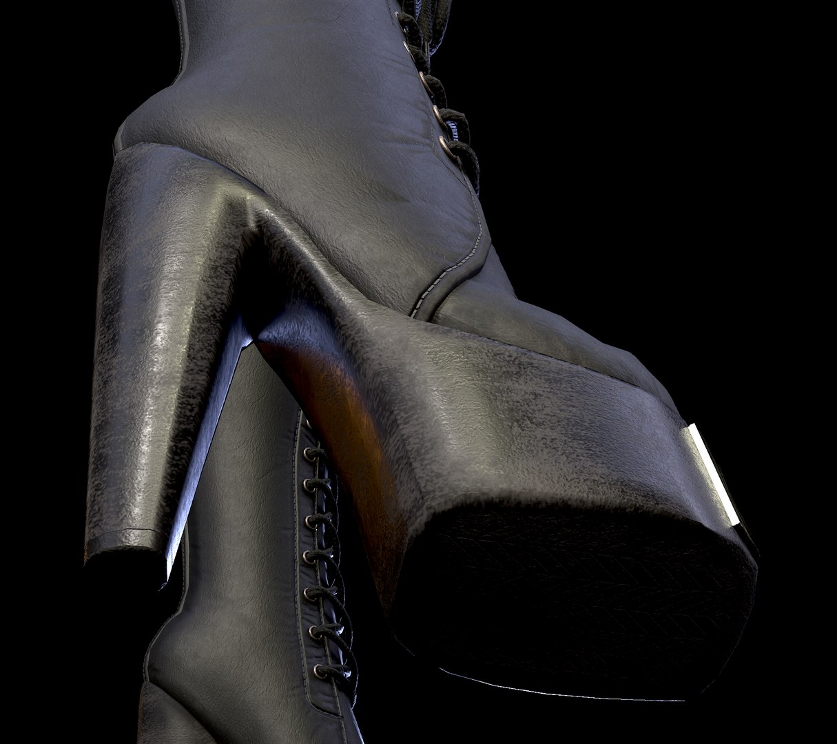 Rock Boots Hight Ankle Platform 8 Colors 3D Model - TurboSquid 1976412
