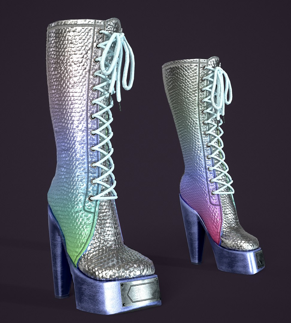 Rock Boots Hight Ankle Platform 8 Colors 3D Model - TurboSquid 1976412