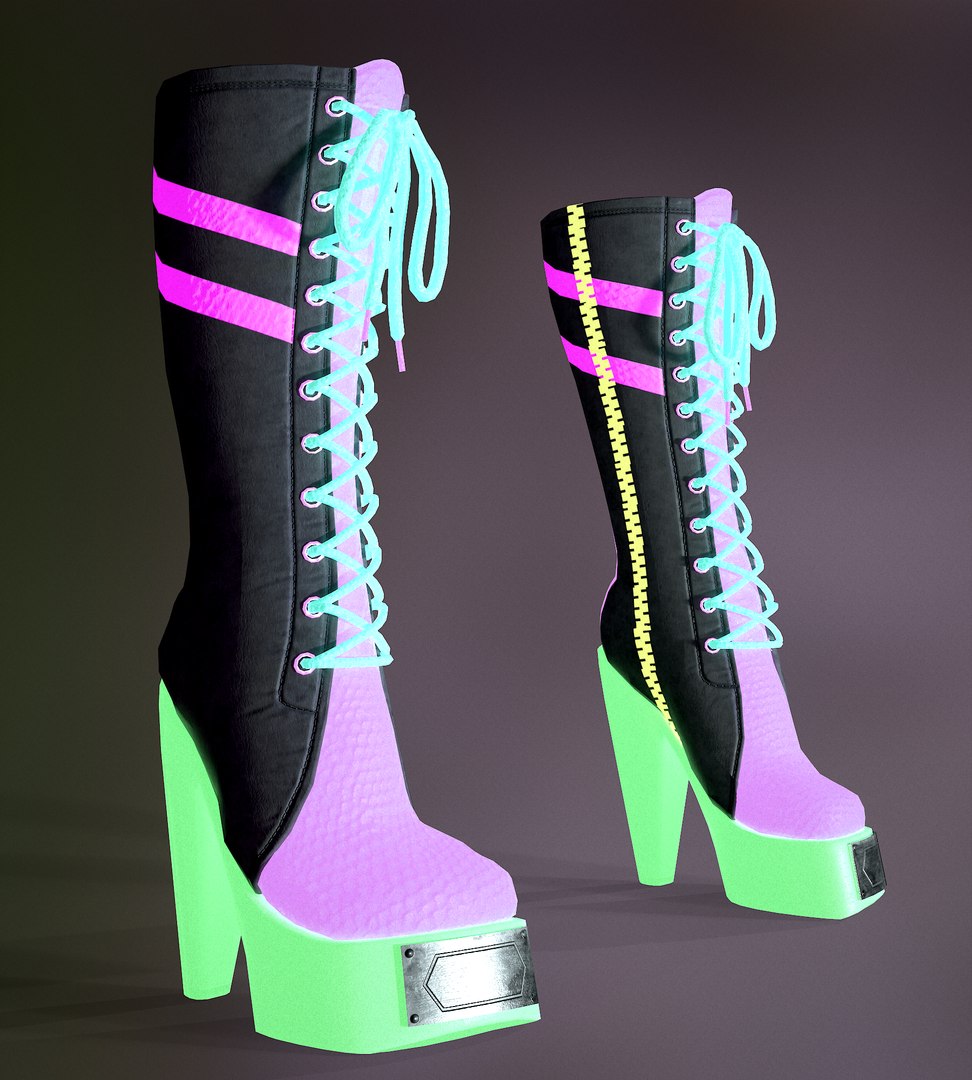 Rock Boots Hight Ankle Platform 8 Colors 3D Model - TurboSquid 1976412