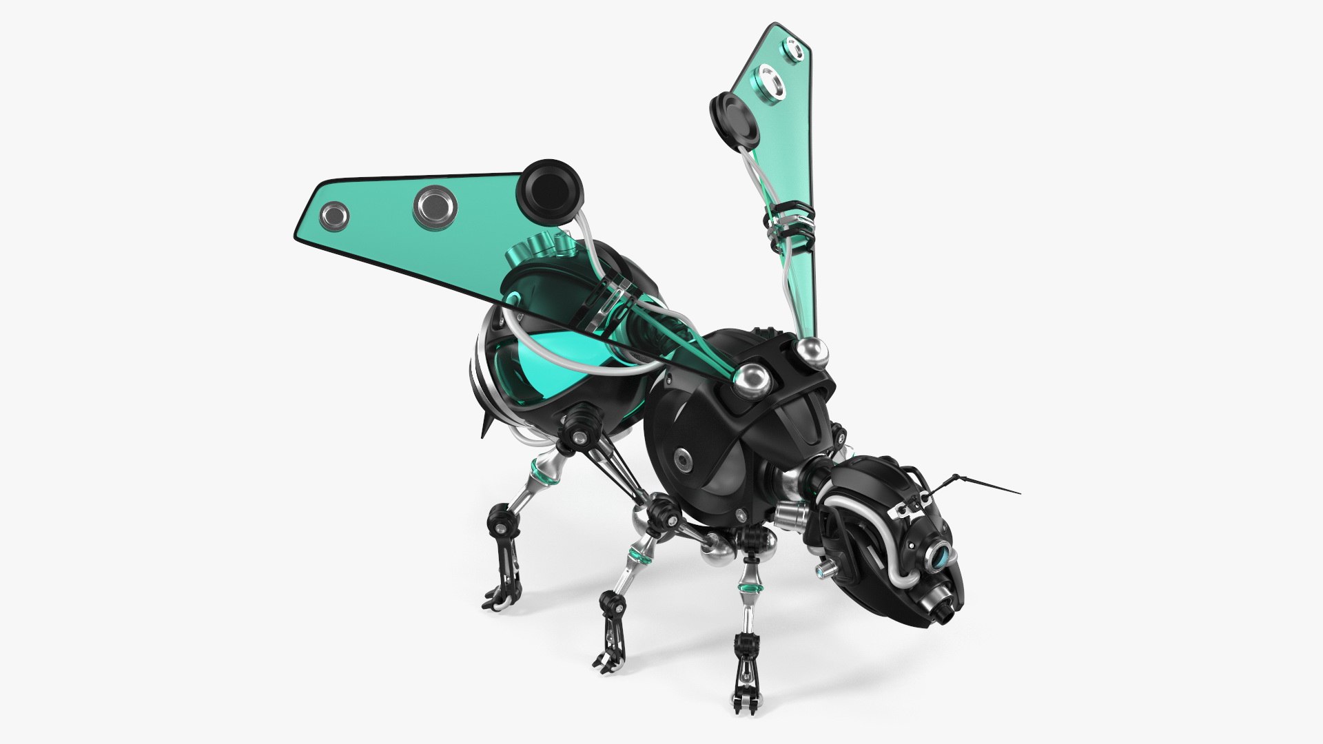 Robot Bee Black Rigged for Maya 3D model preview